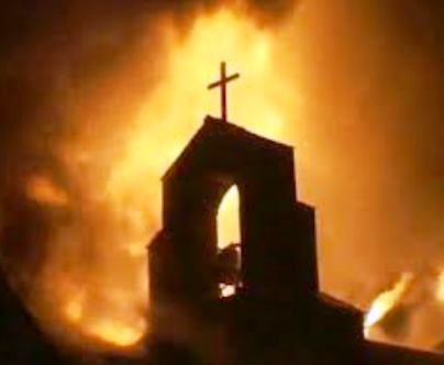 burning church