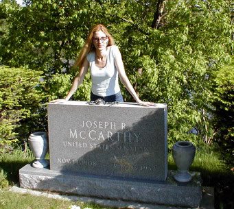 Ann Coulter visits Joe McCarthy’s grave.